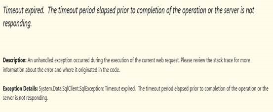 SQL Server timeout expired issue